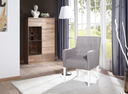 Chesterfield Lehnstuhl Stühle Textl Stuhl Polster Sitzer Stoff Samt Echtes Holz